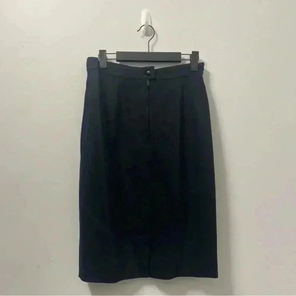 Max Mara Wool Blend Skirt in Black Size 10